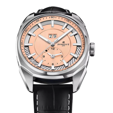 Perrelet Lab Peripheral Dual Time Big Date A1101/6 Salmon