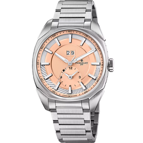 Perrelet Lab Peripheral Dual Time Big Date A1101/E Salmon Edelstahlband