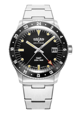 Vulcain Skindiver Nautique GMT Black - Beige Lume 680174A07