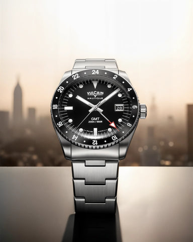 Vulcain Skindiver Nautique GMT Black - Beige Lume 680174A07